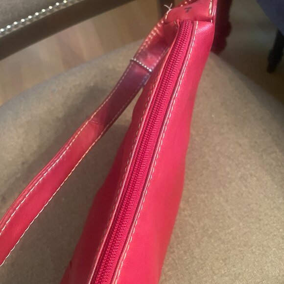 Fossil Red Leather Purse Bag #75082 - Picture 5 of 12